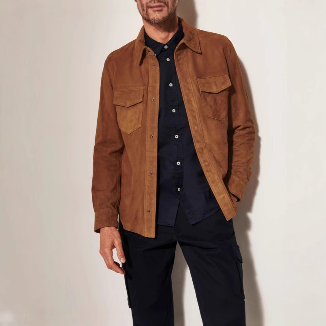 Noah Men’s Suede Shirt Jacket – Classic Casual Coat