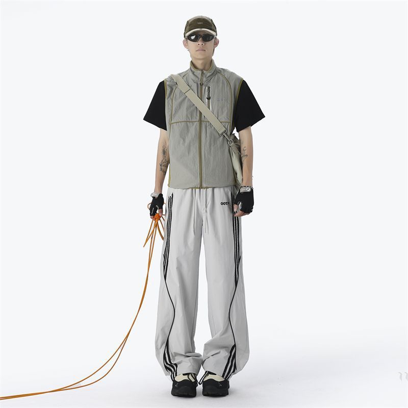Ice-Silk Straight Techwear Track Pants