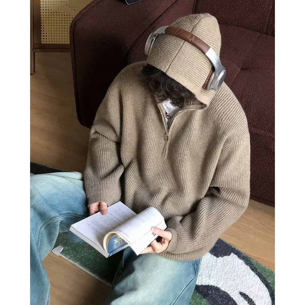 High-Grade Knitted Baggy Sweater – Minimal Streetwear Comfort