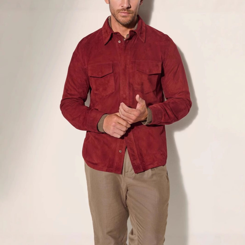 Noah Men’s Suede Shirt Jacket – Classic Casual Coat