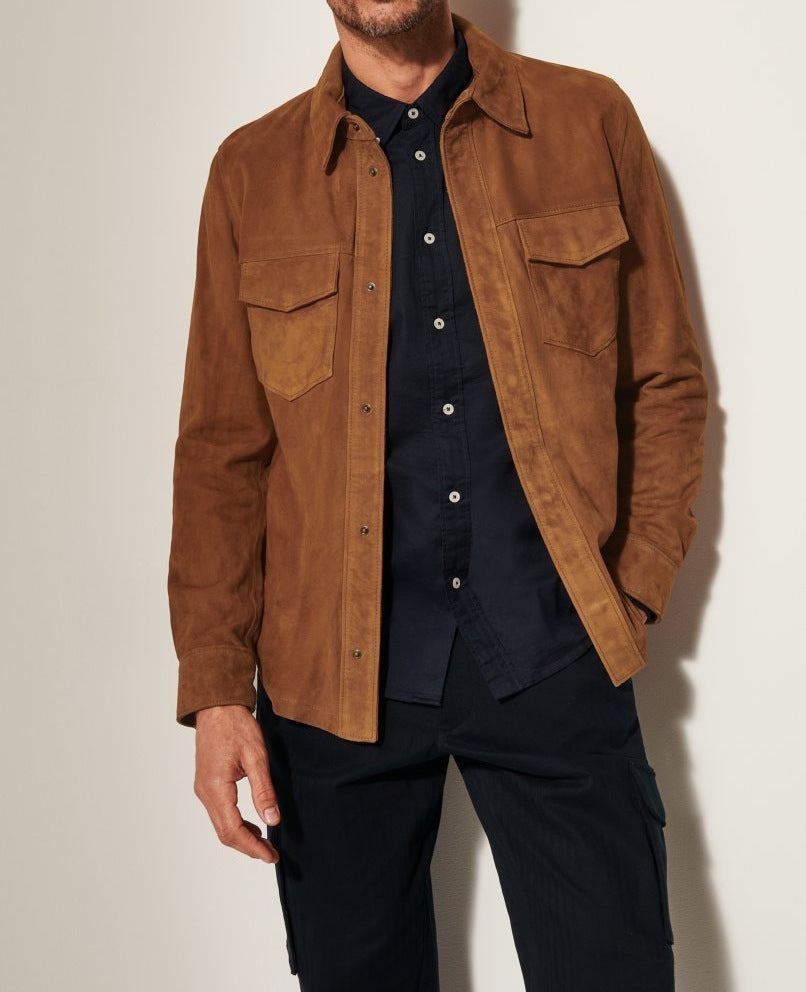 Noah Men’s Suede Shirt Jacket – Classic Casual Coat
