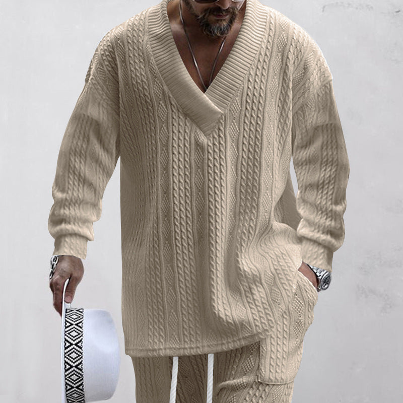 European-Style V-Neck Knitwear – Loose-Fit Minimal Sweater